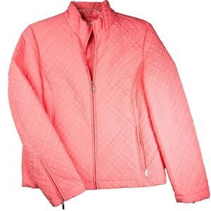 Charter Club Womens Size S Quilted Jacket Lined Salmon Pink
